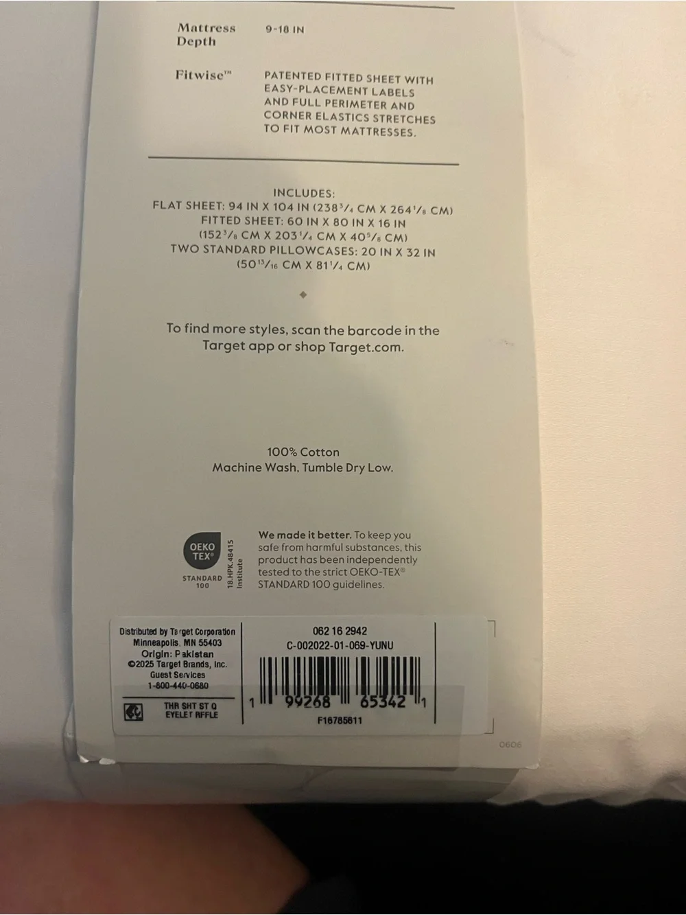 New queen sheet set with lace trim